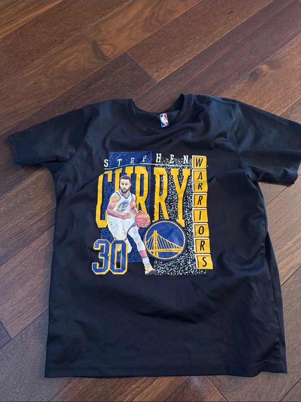 NBA Black & Yellow Stephen Curry Warriors Graphic Tee